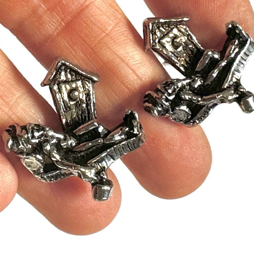 Hillbilly by outhouse silver tone cufflinks